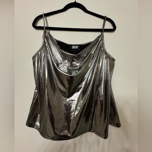 DKNY Shimmering Silver Camisole Top